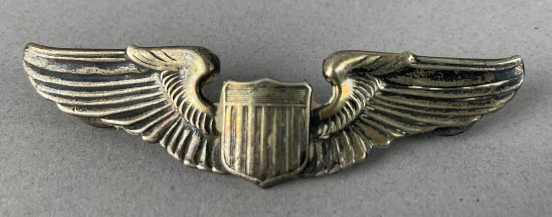 WW2 Era USAAF Pilot Wing Badge: 3 inches wide