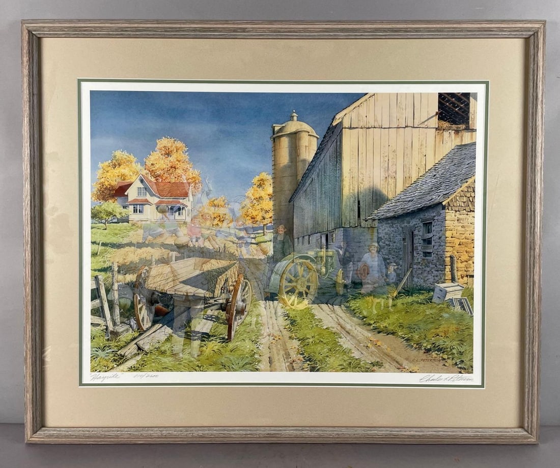 Charles Peterson Signed and Numbered Hayride Art Lithograph: # 814/2600, frame measures 28 3/4 inches x 35 1/4 inches