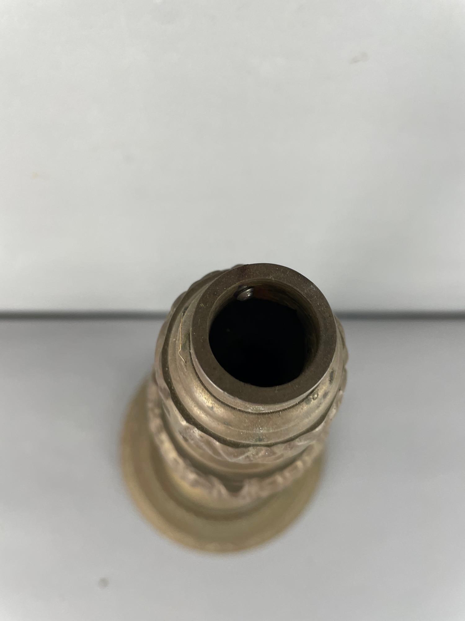 Large Antique Solid Brass Lamp Base - 4