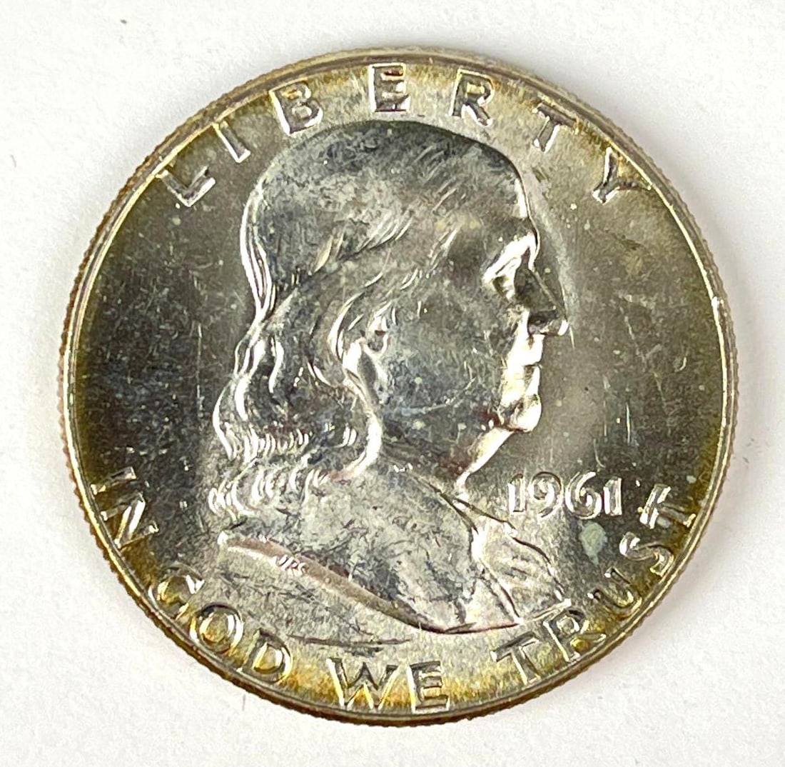 1961 US Franklin 90% Silver Half Dollar (1 of 2)