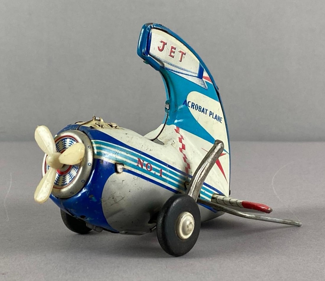 Vintage Alps Tin-Litho No. 1 Jet Acrobat Plane Friction Toy (1 of 5)