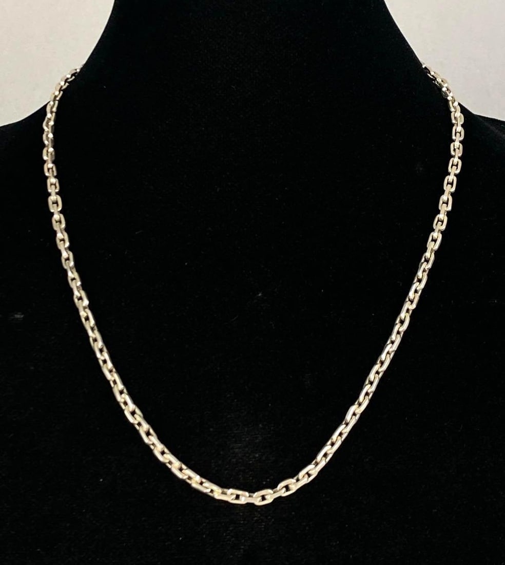 Sterling Silver Chain Necklace: Measures 22 inches in length