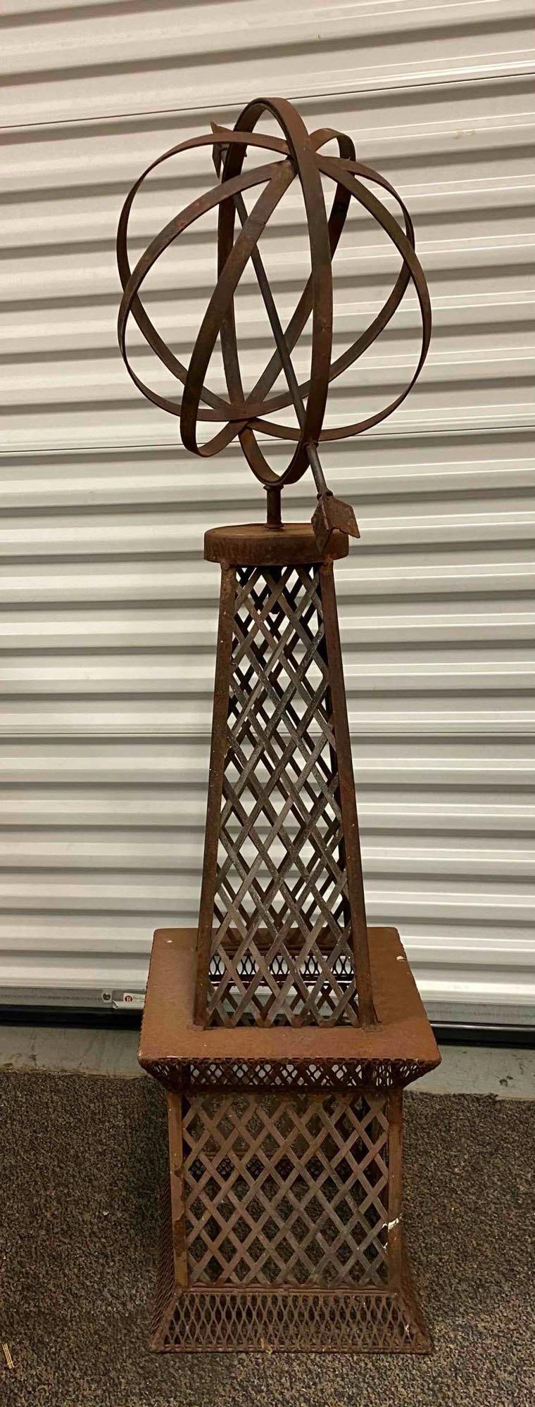 Rustic Eiffel Tower Styled Obelisk Yard Decor - 2