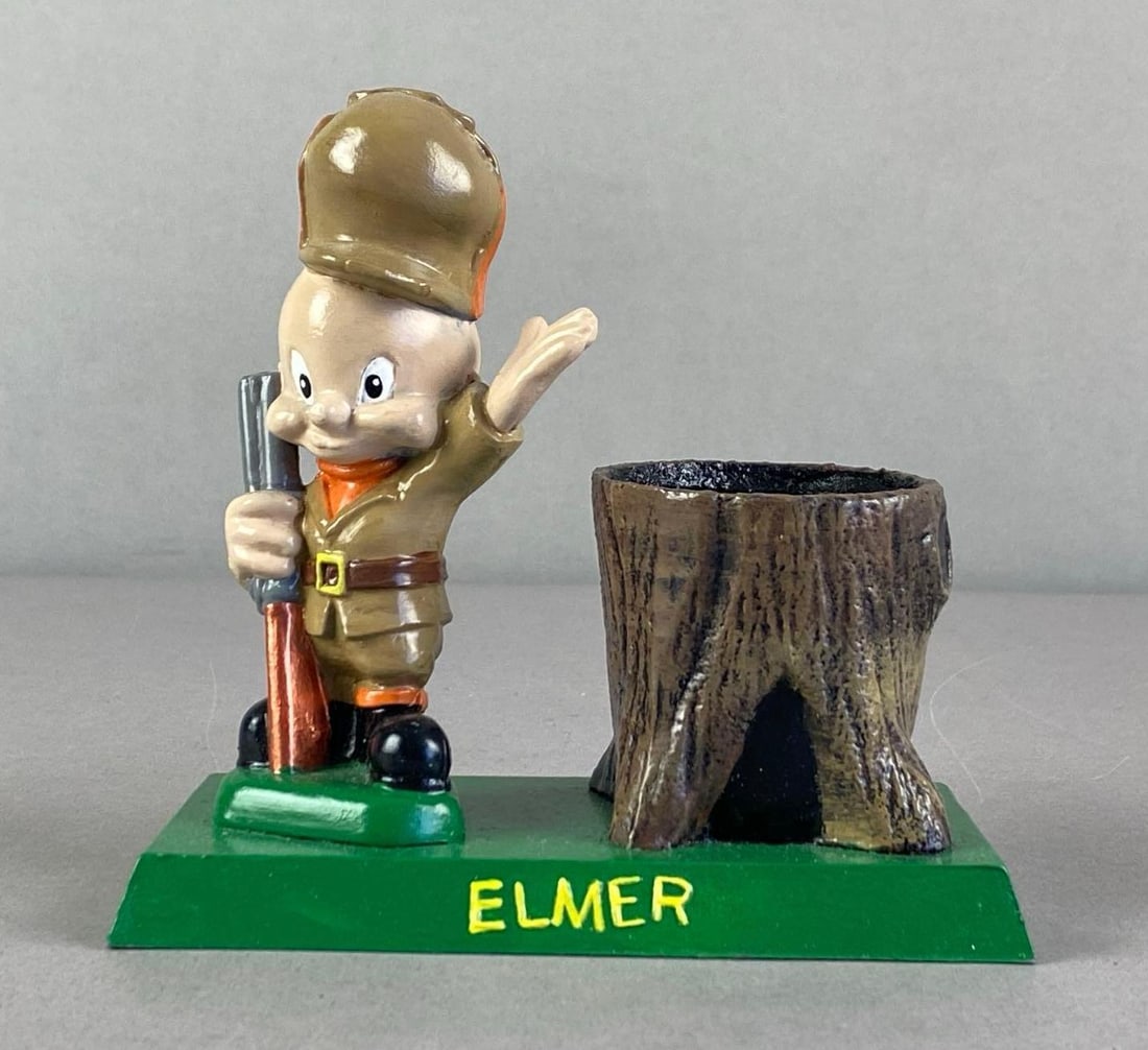 Repainted Vintage WBC Elmer Fudd Cast Iron Toothpick Holder (1 of 5)