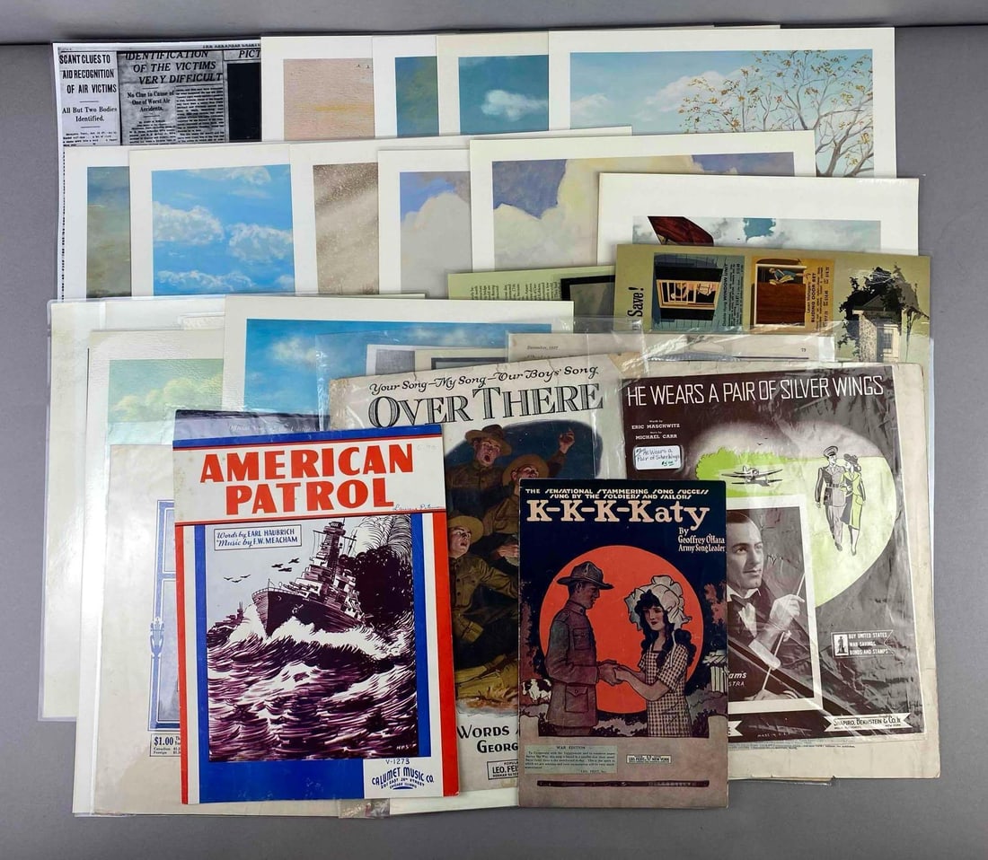 Group of Assorted Artwork and More: Mostly laminated. Largest measures L 15 x W 13 inches.