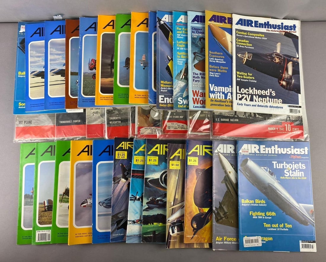 Group of Assorted Air Enthusiast Magazines and More: Includes Time magazine. Largest measures L 15 x W 9 inches.