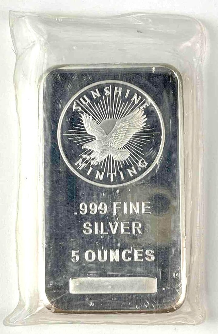 Sunshine Minting Eagle 5 oz .999 Fine Silver Ingot/ Bar: Sunshine Minting Eagle 5 oz .999 Fine Silver Ingot/ Bar