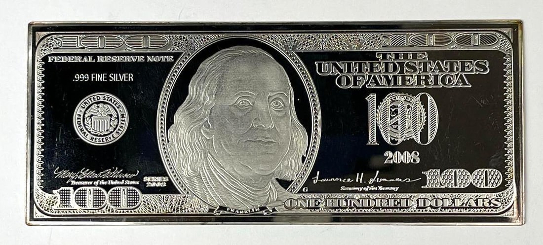 2008 $100 1 oz .999 Silver Proof Certificate: 2008 $100 1 oz .999 Silver Proof Certificate