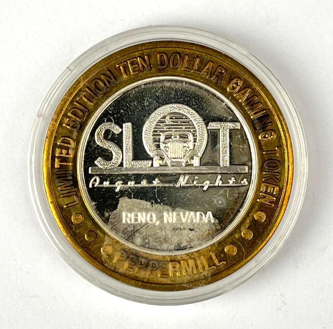 Limited Edition Reno Nevada Peppermill $10 .60 oz .999 Fine Silver Casino Gaming Token: Limited Edition Reno Nevada Peppermill ?$10 .60 oz .999 Fine Silver Casino Gaming Token