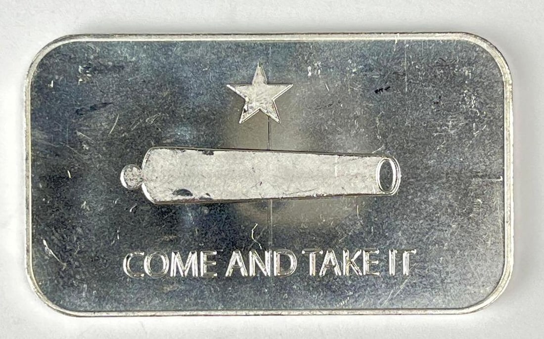 Come and Take It Fractional 1 oz .999 Silver Ingot/ Bar: Come and Take It Fractional 1 oz .999 Silver Ingot/ Bar