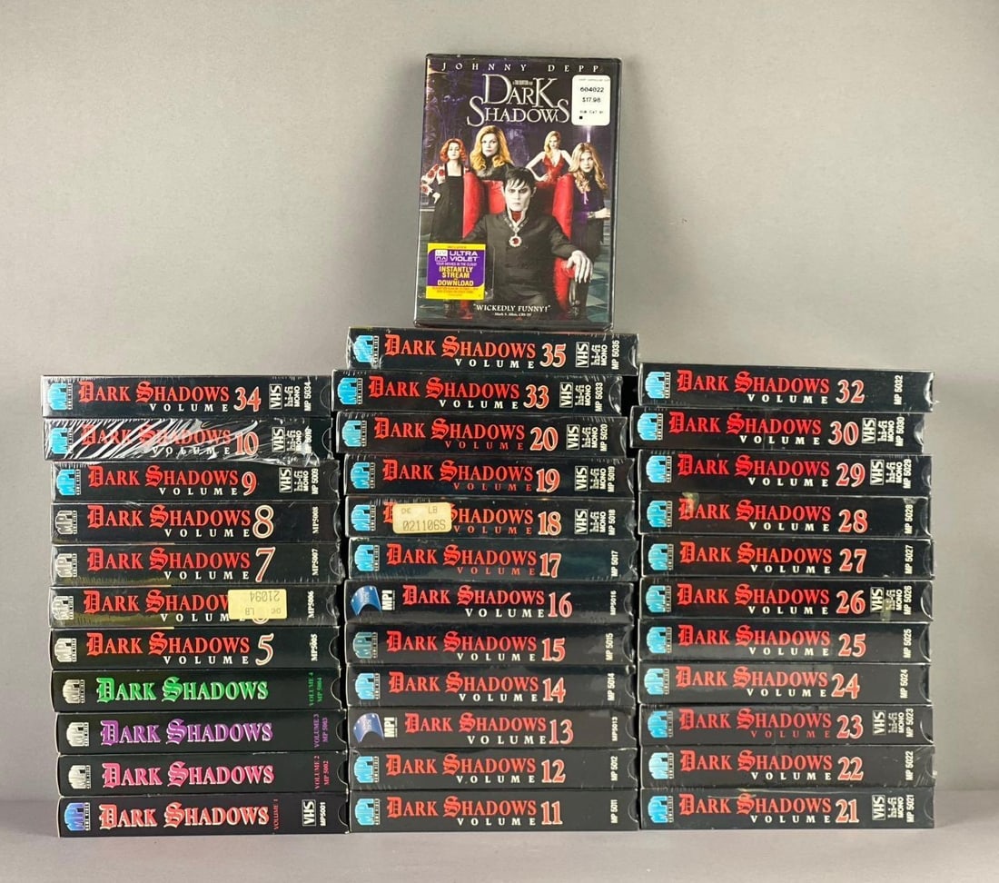 Dark Shadows Vol.1-35 VHS Tapes and More: Includes 2012 Dark Shadows DVD with Johnny Depp.