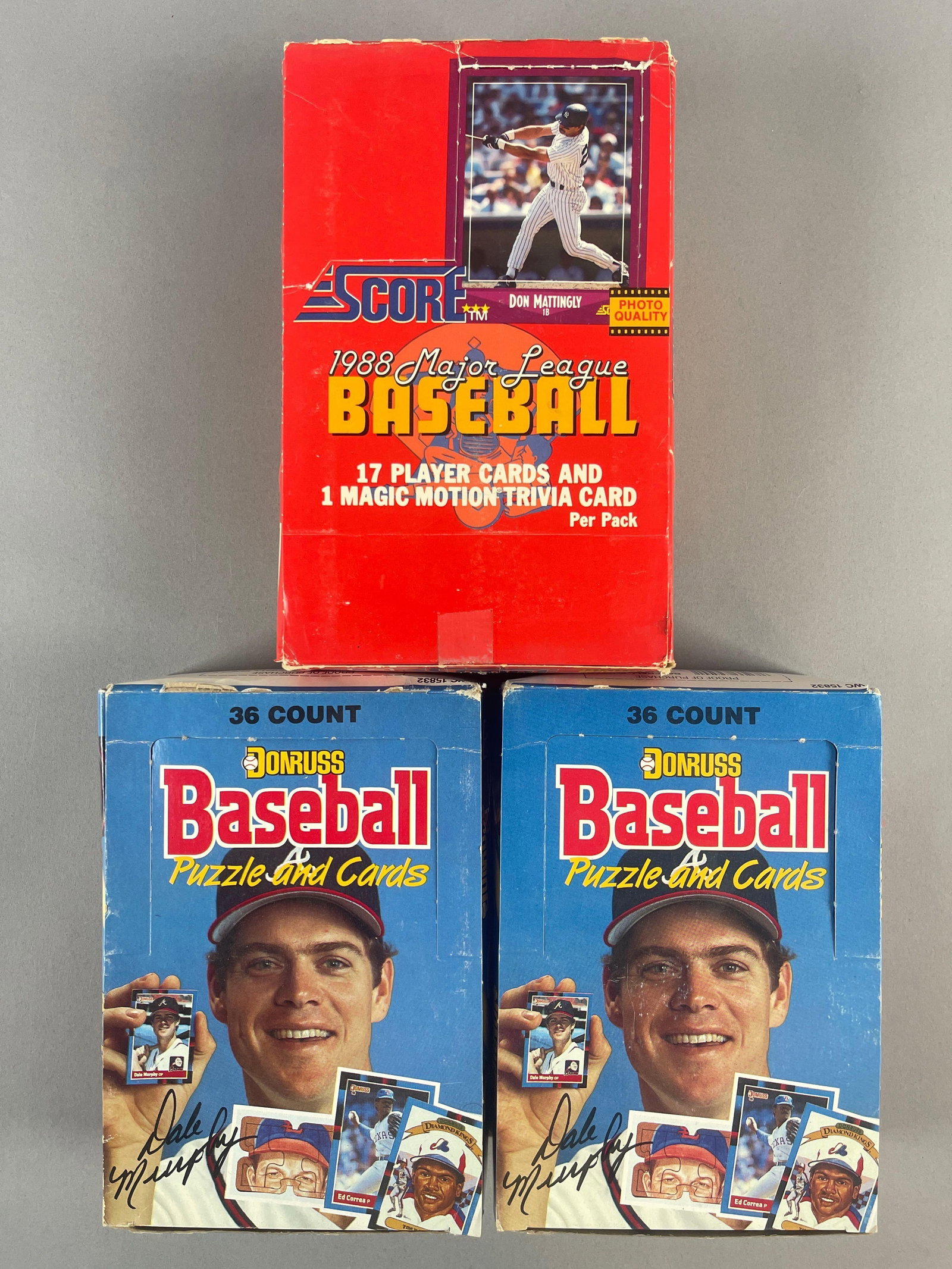 1988 Score and Donruss Wax Boxes: 36 - Packs per box
