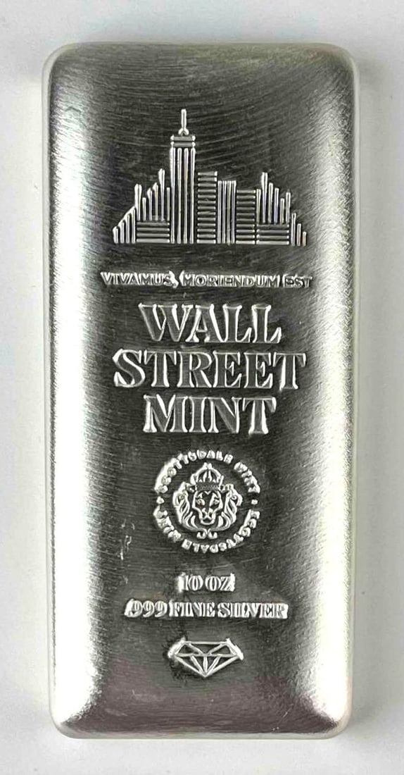 Scottsdale Mint Wall Street Mint 10 oz .999 Fine Silver Ingot/ Bar (1 of 2)