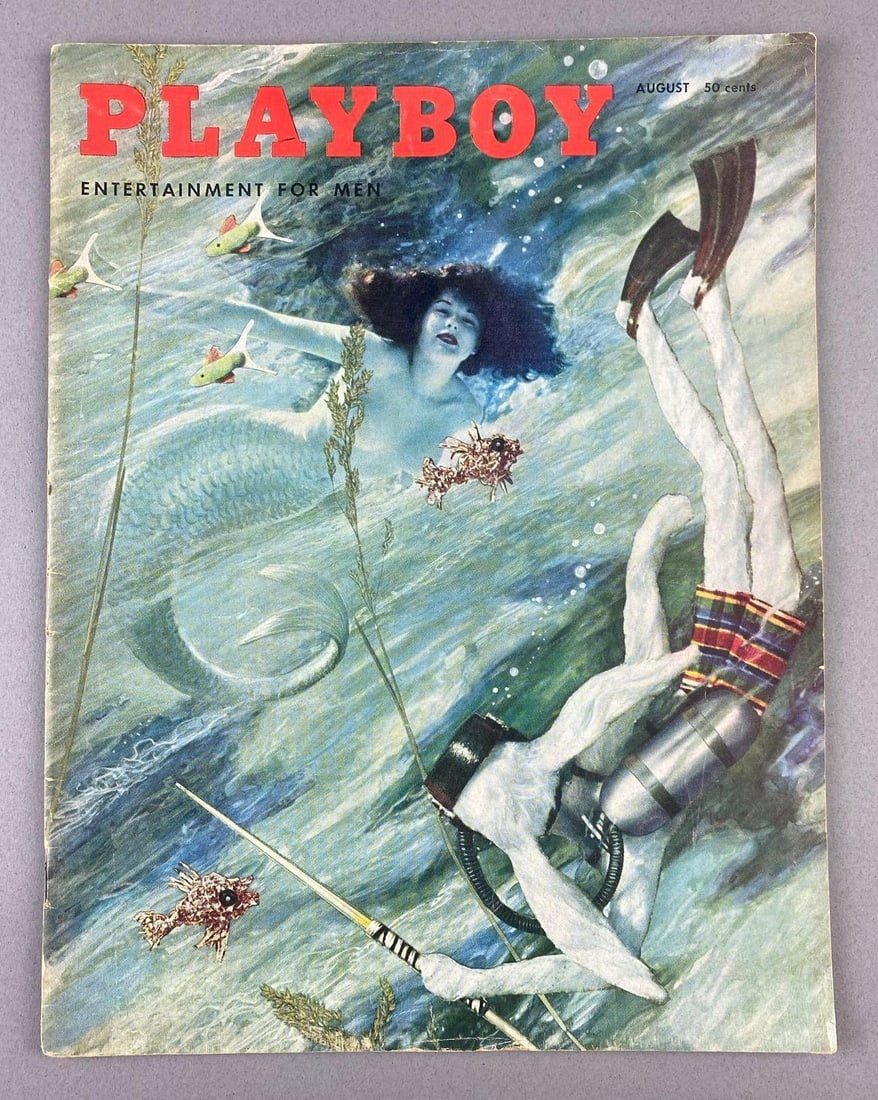 1955 Playboy August Vol.2 Magazine: Little rips and tears Throughout.