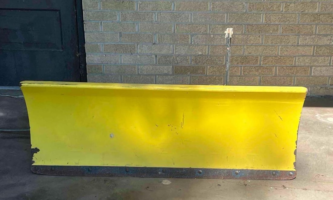 John Deere 48" Front Blade Snow Plow Attachment w/ Quick-Hitch & Lift Linkage: John Deere 48-inch front blade attachment complete with quick-hitch mounting assembly, manual angle adjustment, and lift linkage. This attachment fits the John Deere X540 Select Series riding mower be