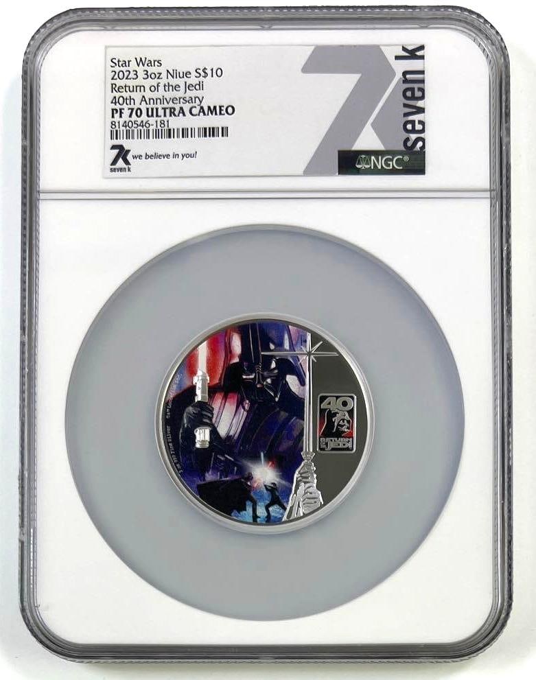 2023 Niue $10 Star Wars Return of the Jedi 40th Anniversary NGC PF70 Ultra Cameo 3 oz Silver Coin (1 of 2)
