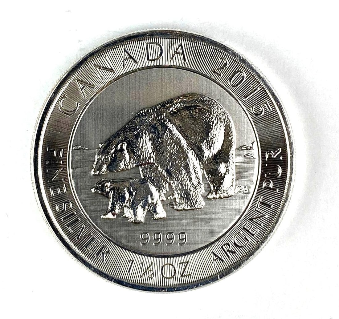 2015 Canada $8 Polar Bear 1.5 oz .999 Fine Silver Coin (1 of 2)