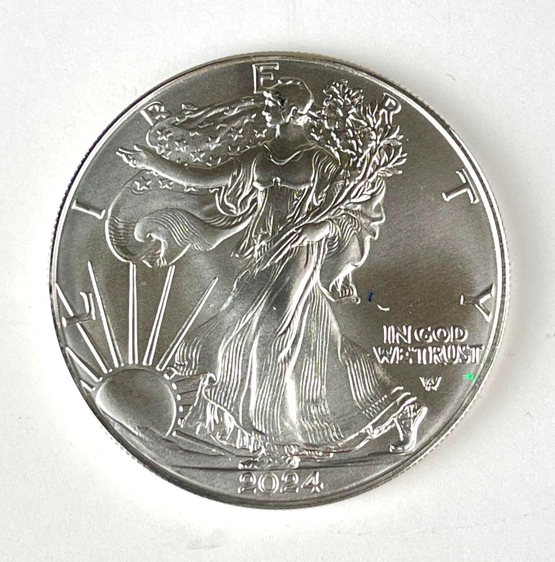 2024 US $1 American Silver Eagle 1 oz Fine Silver Coin: 2024 US $1 American Silver Eagle 1 oz Fine Silver Coin