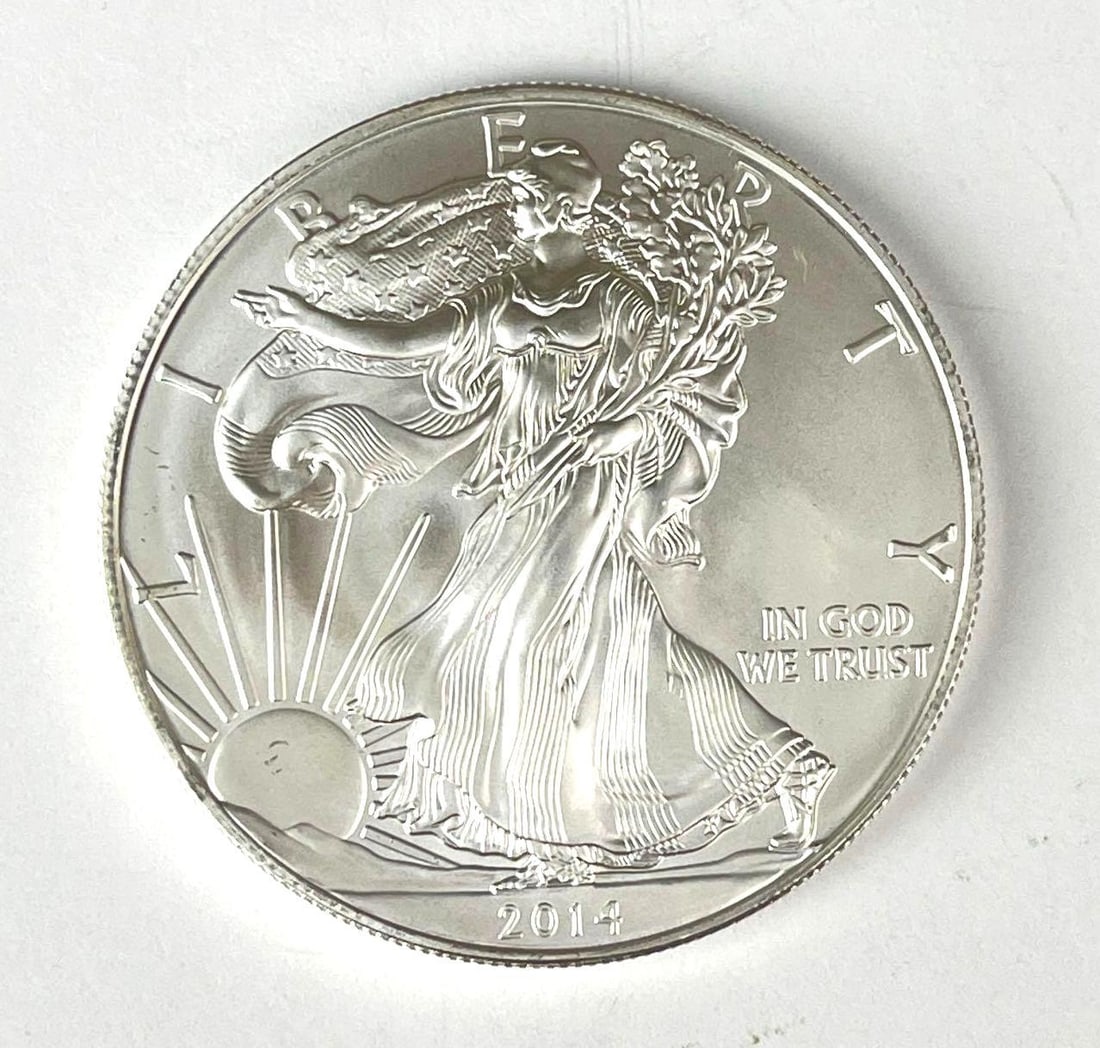 2014 US $1 American Silver Eagle 1 oz Fine Silver Coin: 2014 US $1 American Silver Eagle 1 oz Fine Silver Coin