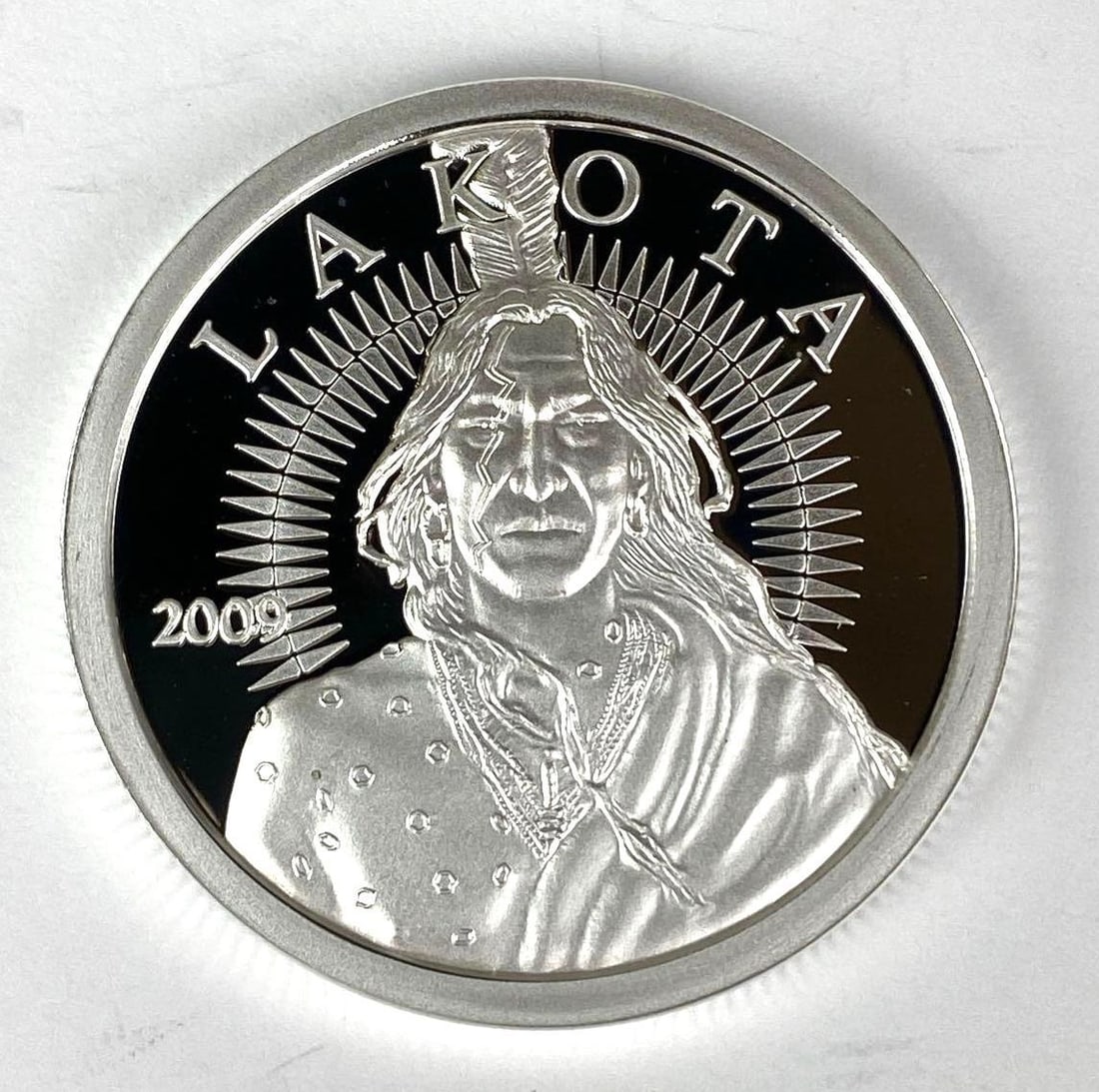 VERY HARD TO FIND 2009 AOCS Lakota Sioux Crazy Horse 1 oz .999 Fine Silver Round PROOF LIKE: 2009 AOCS Lakota Sioux Crazy Horse 1 oz .999 Fine Silver Round