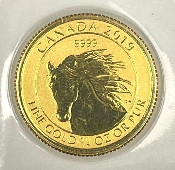 2019 Canada $10 Wild Horses 1/4 oz 9999 Fine Gold Coin: 2019 Canada $10 Wild Horses 1/4 oz 9999 Fine Gold Coin