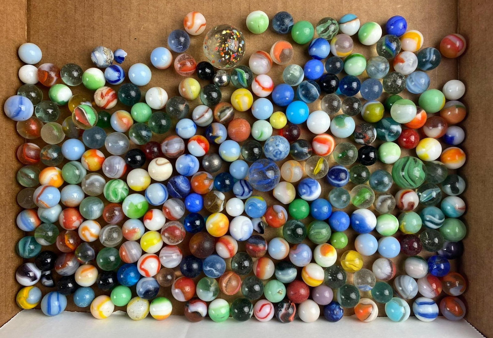Group of Assorted Cat Eye Glass Marbles and More (1 of 3)
