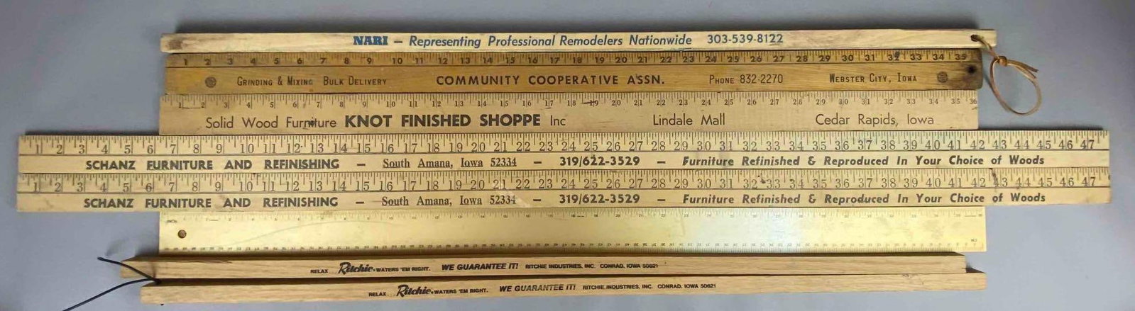 Group of 9 Vintage Advertising Yard Sticks (1 of 3)