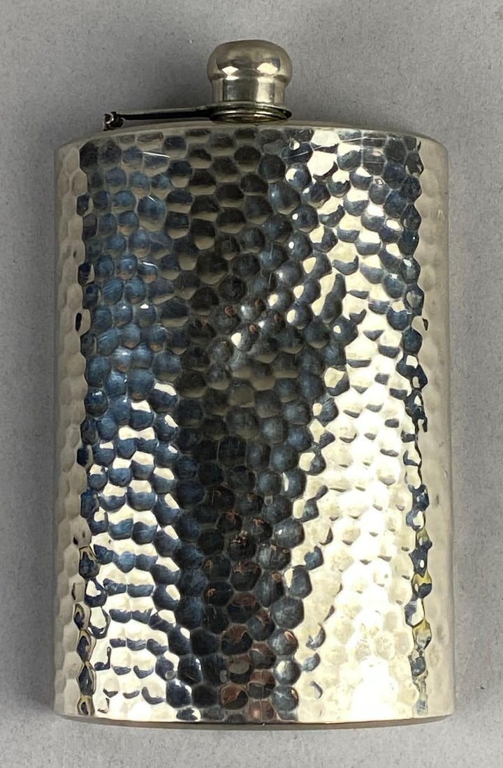 Post WW2 German Hammered Hip Flask (1 of 3)