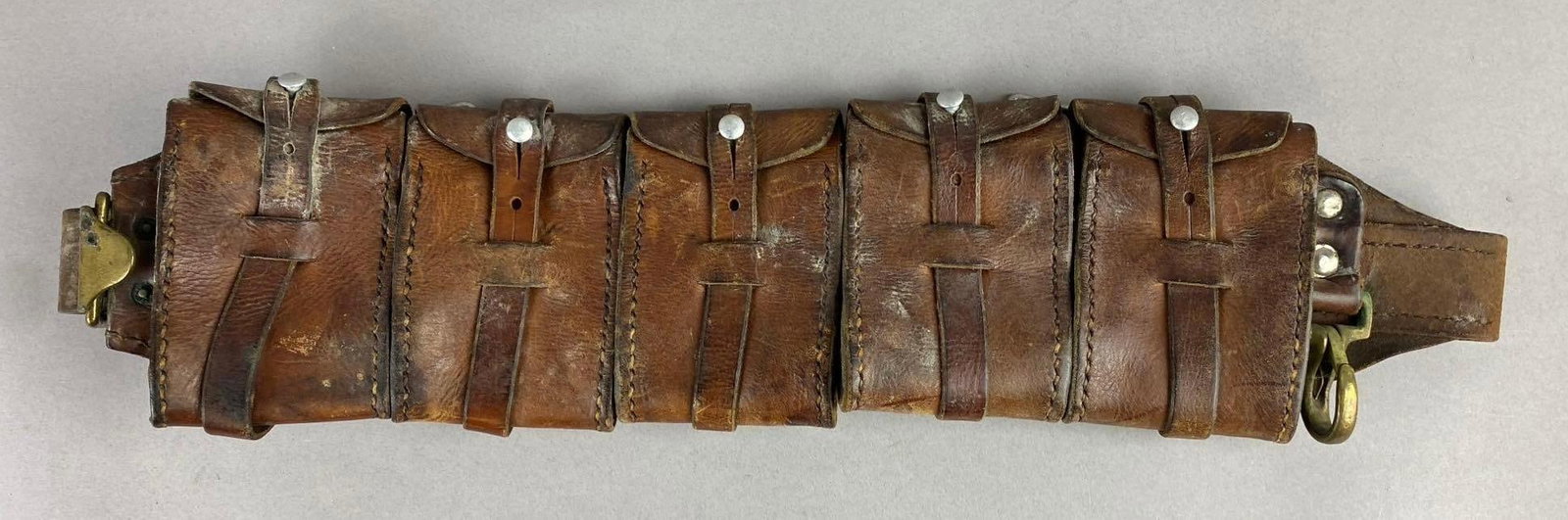 WW1 Swedish Mauser Ammunition Bandolier: Measures 20 inches in length.