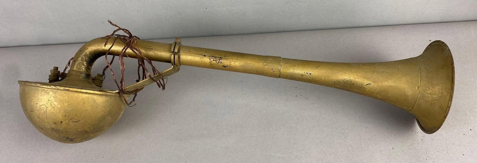 Vintage Spartan Tornado Car Horn: Untested. Measures 20 inches in length.