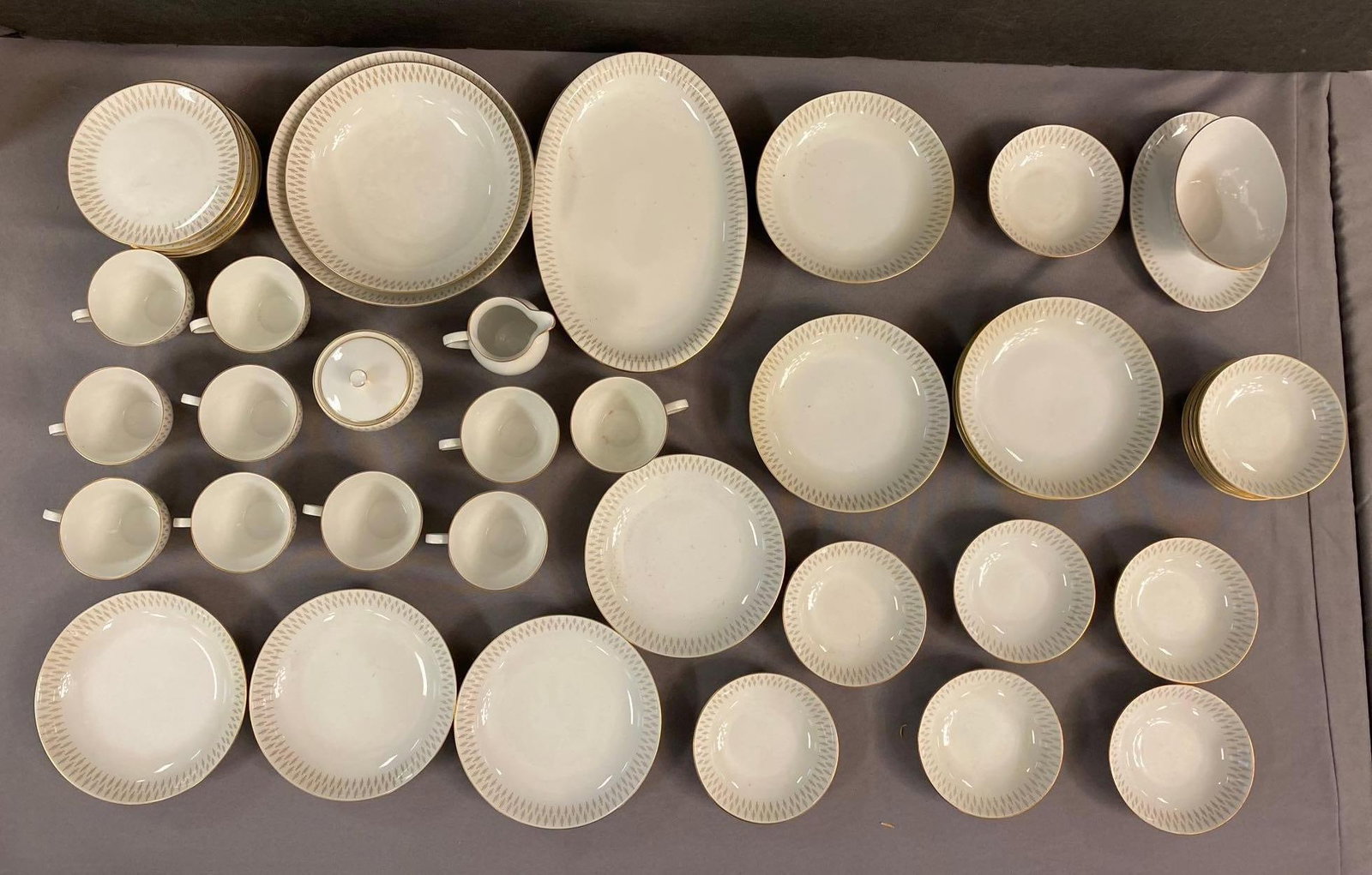 Group of Assorted Vintage West German Seltmann Weiden Bavaria Dinner Set: Includes Teacups, Plates, and More. Largest measures 10 inches in diameter. No in house Shipping. Third party recommended.