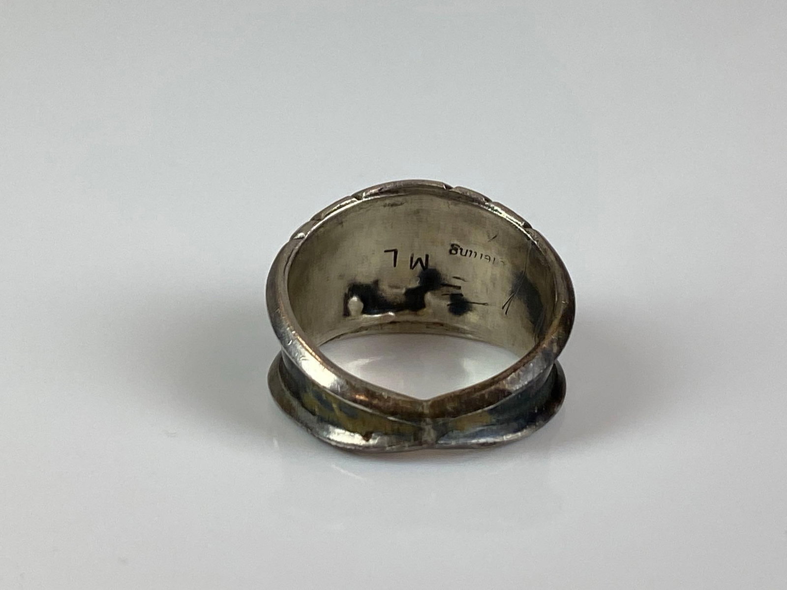 ML Signed Sterling Silver Turquoise Ring - 3