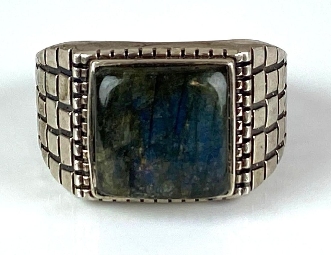 Sterling Silver Polished Labradorite Ring (1 of 4)