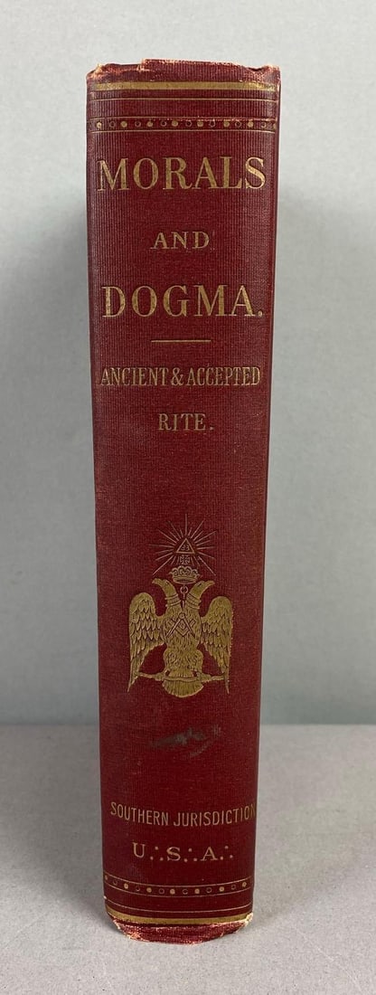 1914 Morals and Dogma Freemasonry Book w/ Long Point, Illinois Lodge No. 552 Masonic Ephemera (1 of 13)
