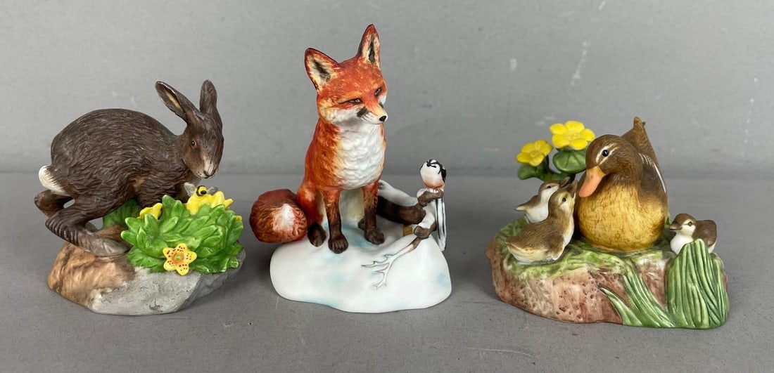 Group of 3 1984 Franklin Porcelain Peter Barrett Animal Figurines (1 of 3)