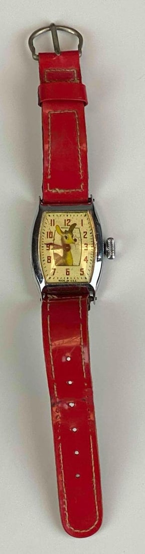 Vintage Rudolph The Red Nose Reindeer Wristwatch: In working condition, Measures 7 inches in length
