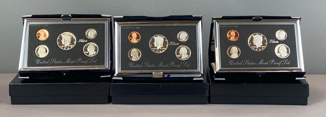 Group of 3 1990s US Mint Proof Sets (1 of 3)