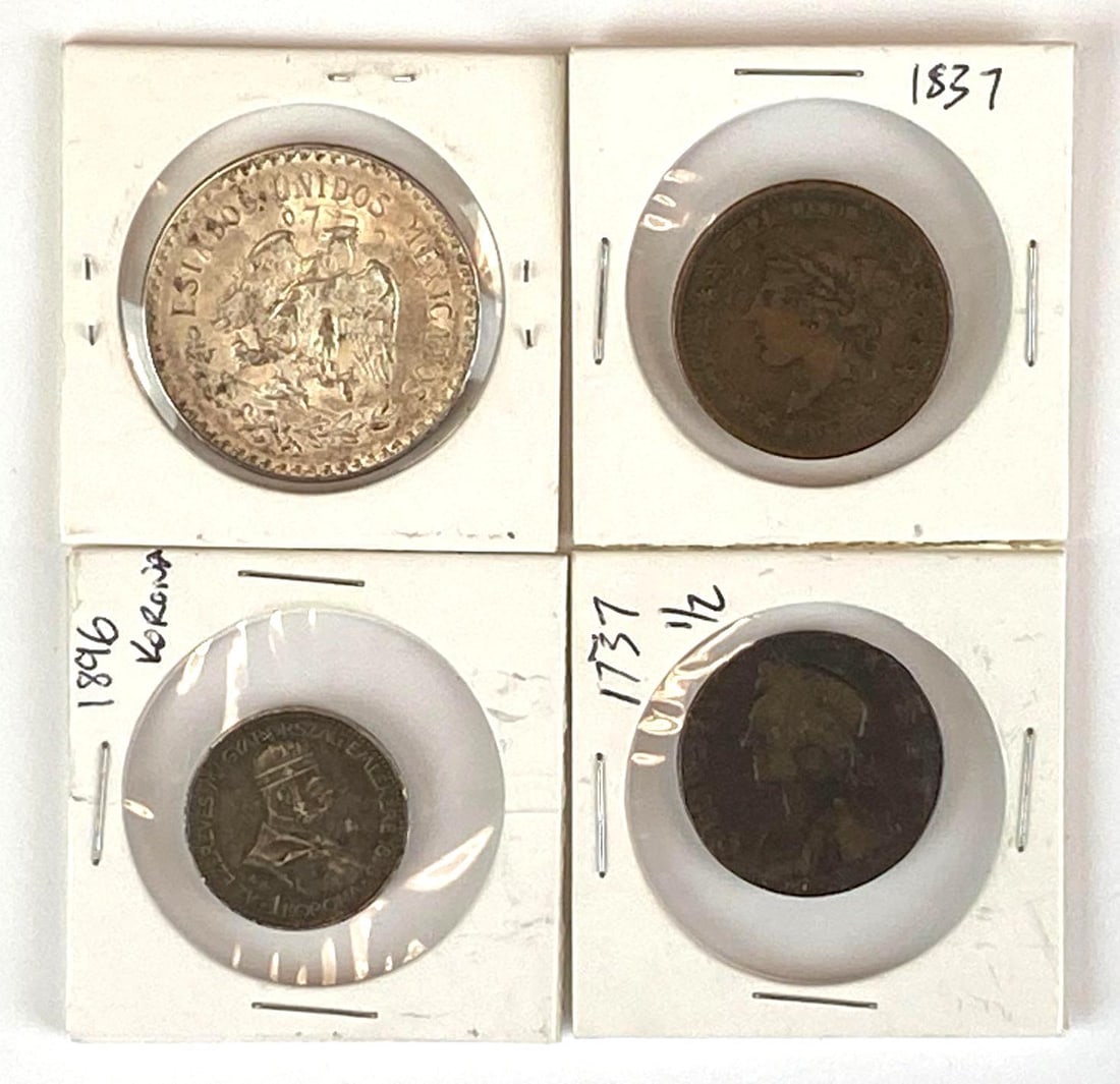 Group or 4 Vintage Foreign Coins (1 of 2)