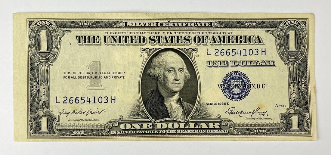 1935 US $1 Misprint Blue Seal Silver Certificate (1 of 2)