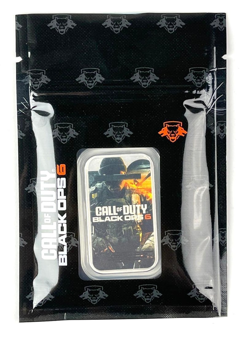 Activision Black Ops 6 Colorized 1 oz 999 Silver Ingot/ Bar: Includes COA, Mintage of 7,000.