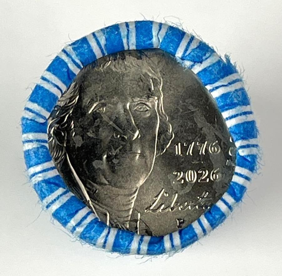 1776-2026 P US $5 Roll of Semiquincentennial Jefferson Nickels (1 of 3)