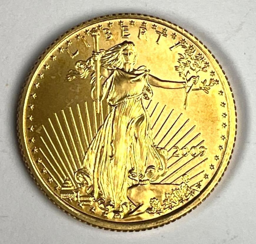 2009 US $10 American Gold Eagle 1/4 oz Fine Gold Coin: 2009 US 0 American Gold Eagle 1/4 oz Fine Gold Coin
