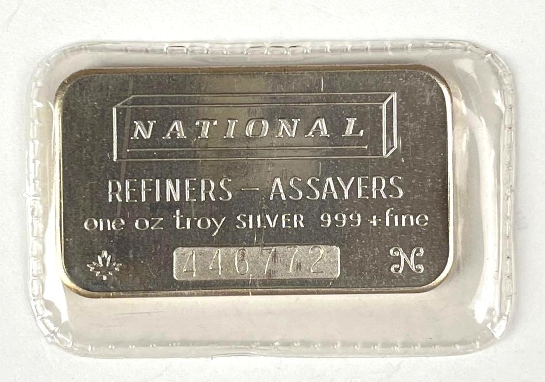 National 1 oz 999 Fine Silver Ingot/ Bar: National 1 oz 999 Fine Silver Ingot/ Bar