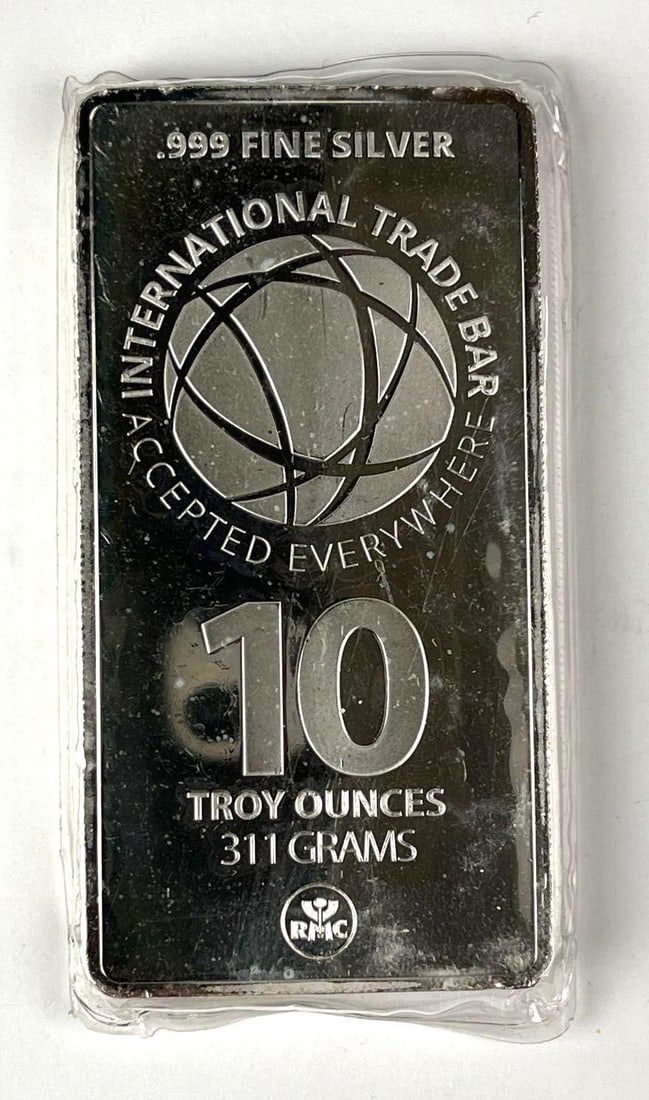 International Trade Bar 10 oz .999 Fine Silver Ingot/ Bar (1 of 2)