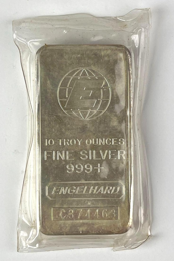Engelhard 10 oz 999 Fine Silver Ingot/ Bar (1 of 2)