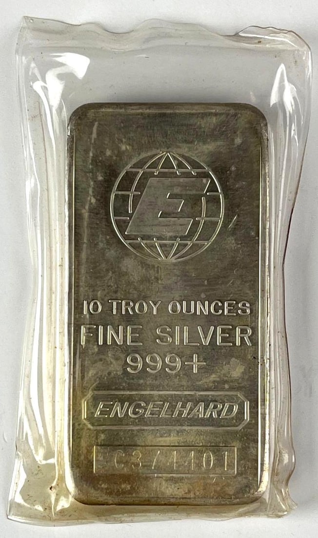Engelhard 10 oz 999 Fine Silver Ingot/ Bar (1 of 2)