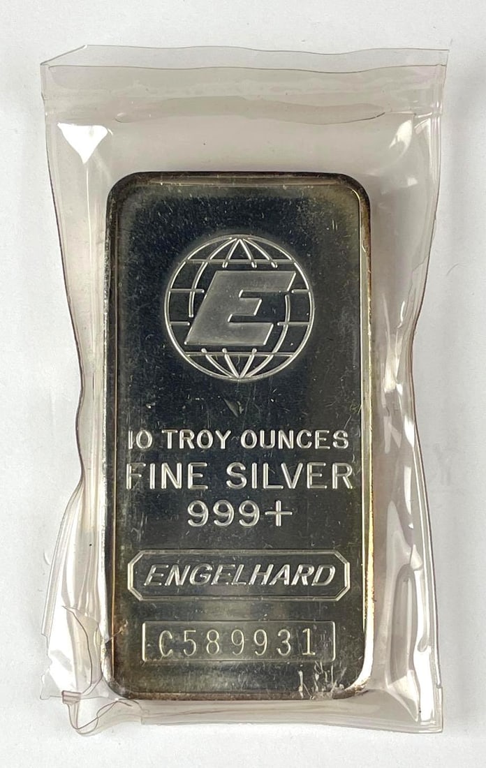 Engelhard 10 oz 999 Fine Silver Ingot/ Bar: Engelhard 10 oz 999 Fine Silver Ingot/ Bar