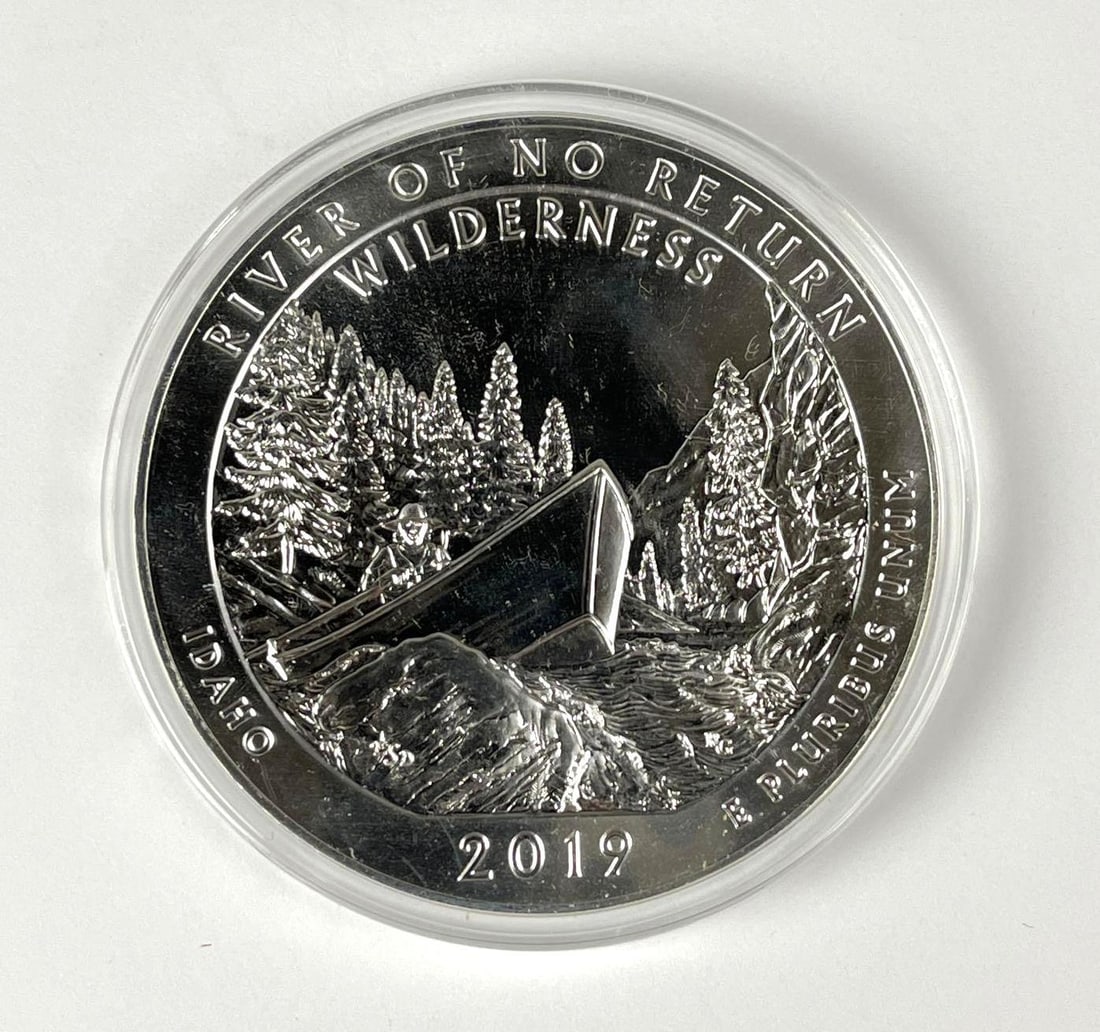 2019 US ATB River of no Return Idaho 5 oz .999 Fine Silver Coin: 2019 US ATB River of no Return Idaho 5 oz .999 Fine Silver Coin