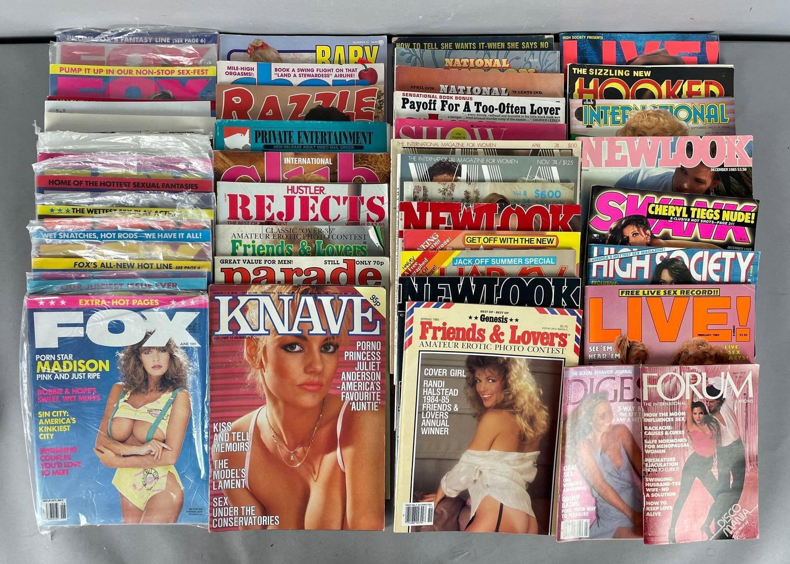 Group of Vintage Adult Erotic Magazines: Includes Fox, viva, hustler