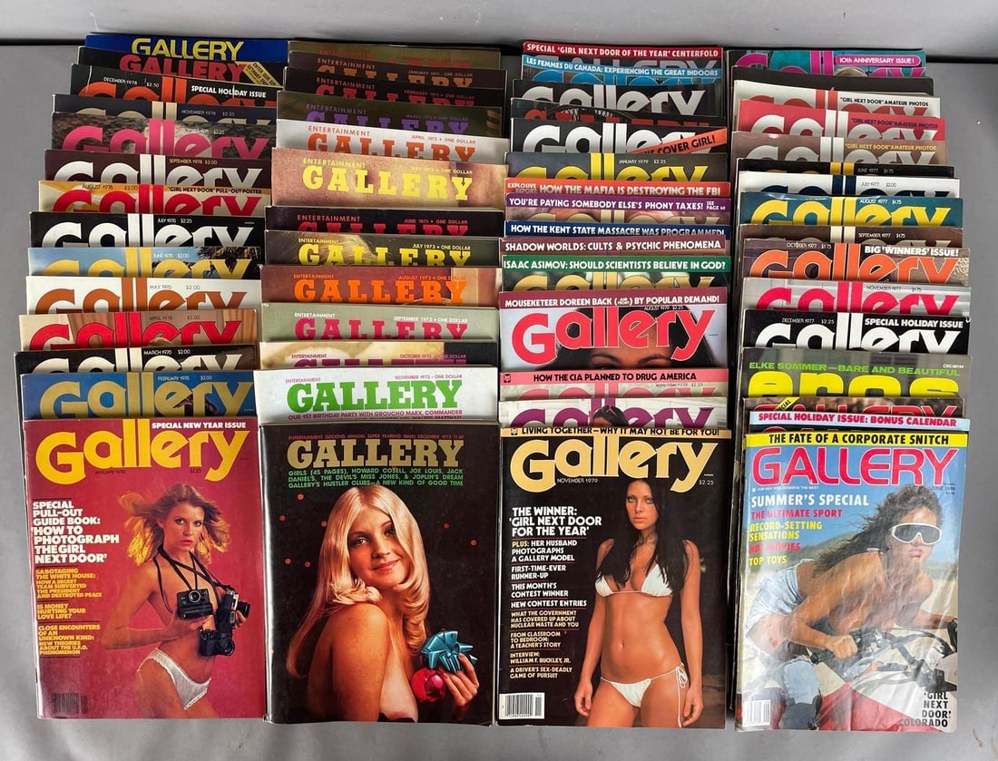 Group of 1970s / 80s Gallery Magazines: Some complete years